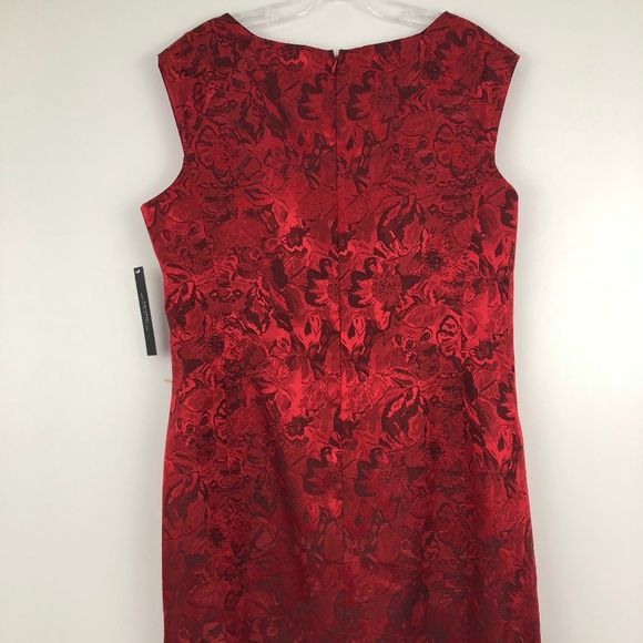 Tahari by ASL Side Ruche Jacquard Sheath Dress 14 - Picture 5 of 8